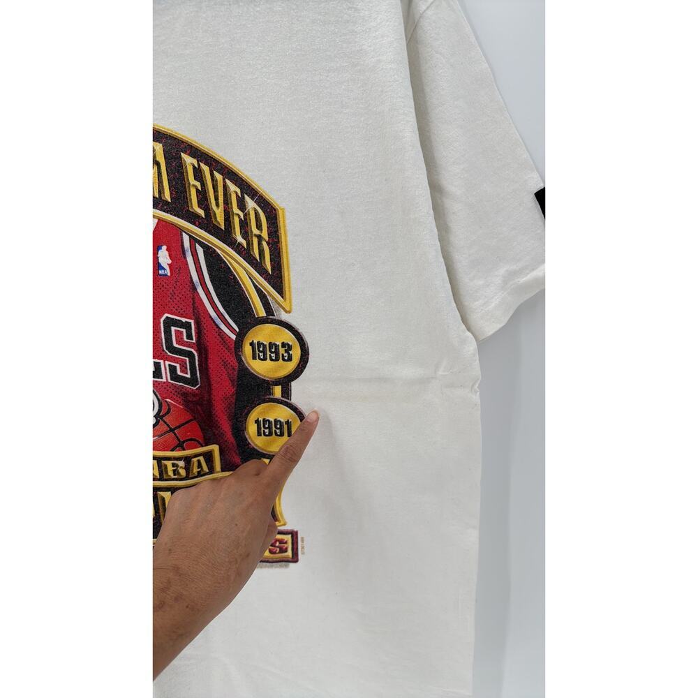 Vintage NBA Chicago Bulls 1996 Greatest Team Ever Championship Starter T Shirt - Picture 5 of 7